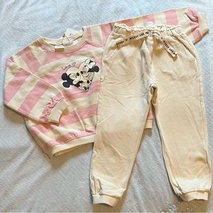 Zara Minnie Mouse Striped Disney Set Size 4-5T